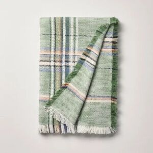 Hearth & Hand Plaid Woven Throw Blanket Green Plaid